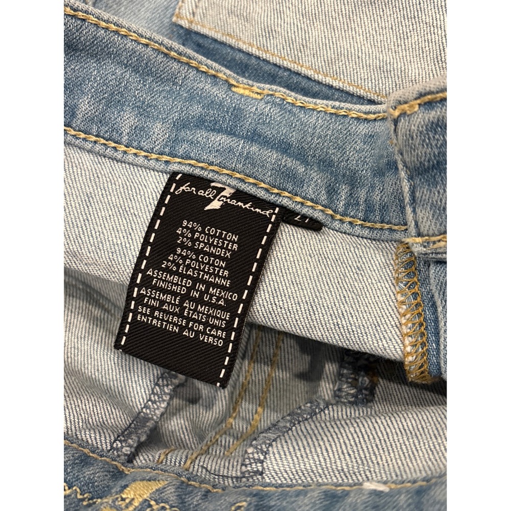 7 For All Mankind Cropped Alexa Jeans w/ Patch Pockets, Women's 27 Roxy Lights - Picture 10 of 11